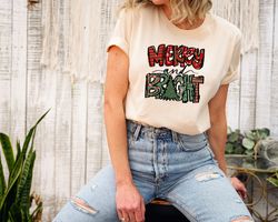 merry and bright christmas shirt, christmas lights tshirt, christmas tree t-shirt, christmas shirt, merry christmas shir