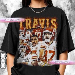 travis kelce football shirt, bootleg kansas american sport vintage 90s y2k graphic tee, retro unisex gift for fan hoodie