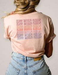 aesthetic lesbian shirt, lgbtq shirt, women's pride month shirt, lesbian pride shirt, kiss more girls t-shirt, lgbtq all