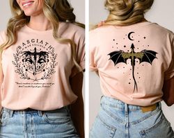 basgiath war college double-sided shirt, fourth wing riders & fly or die design, violet sorrengail bookish