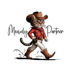 meowdy partner western cowboy cat png