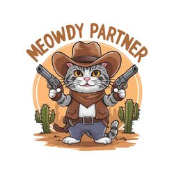 meowdy partner funny cowboy cat png