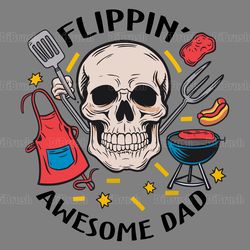 flippin awesome dad funny skull png digital download files