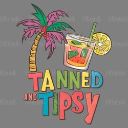 retro tanned and tipsy summer vibes png digital download files