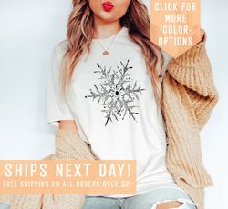 snowflake shirt gift for winter, winter season shirt, christmas tshirt, winter holiday clothing, snowflake sweatshirt, f