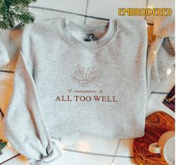 all too well embroidered sweatshirt, ts eras inspired sweatshirt, tour shirt, taylor swiftie gift, aesthetic taylor crew