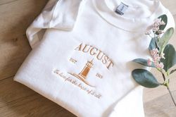 august ts embroidered sweatshirt, hoodie, music taylor inspired embroidered sweatshirt, swifties gift, august - swifites