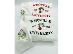 christmas sweatshirt, whoville university embroidered sweatshirt, christmas embroidery sweatshirt, christmas crewneck, c