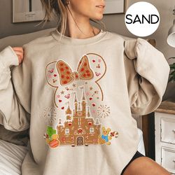 disney gingerbread castle sweatshirt, disney christmas family shirt, disney christmas shirt, mickey minnie christmas, di