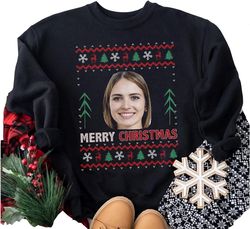 custom face photo christmas ugly sweatshirt, personalized photo sweatshirt, funny ugly christmas sweater, your design he