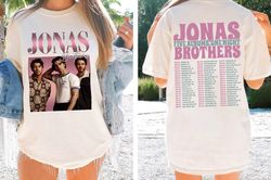 jonas brothers vintage t-shirt, jonas five albums one night tour shirt, jonas brothers 2023 tour shirt, nick joe kevin j