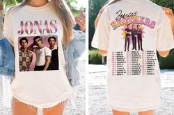 jonas brothers vintage t-shirt, jonas five albums one night tour shirt, jonas brothers 2023 tour shirt, nick joe kevin j