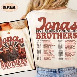 Retro Jonas Brothers Shirt Five Albums One Night Tour Shirt Jonas Retro 90's Sweatshirt Jonas tour 2023 Tshirt