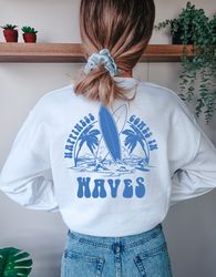 happiness comes in waves hoodie, women's beach shirt, aesthetic sweatshirt, summer vacation tshirt, vsco hoodie, ocean s