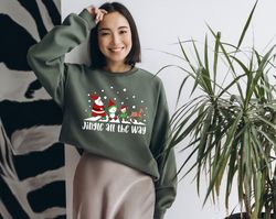 jingle all the way sweatshirt, christmas squad sweatshirt, jingle hoodie, holiday gift sweatshirt, christmas party hoodi