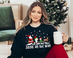 jingle all the way sweatshirt, christmas squad apparel, holiday festive sweatshirt, joyful christmas sweat, jingle chris