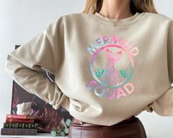 mermaid squad sweatshirt, mermaid theme birthday hoodie, mermaid shirt, matching birthday shirts, birthday party shirts,