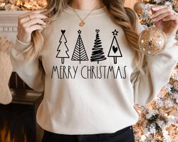 merry christmas sweatshirt, merry christmas sweater, womens christmas hoodie, christmas tree sweatshirt, womens christma