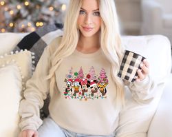 mickey & friends disney christmas sweatshirt, pink christmas tree sweatshirt, mickey's very merry christmas sweatshirt,