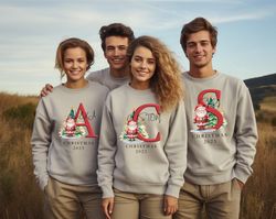 monogrammed family christmas sweatshirt, personalized christmas family sweatshirt, christmas gift, custom christmas swea