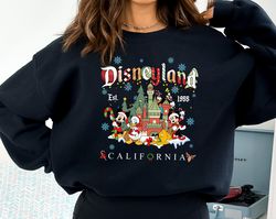 vintage disneyland christmas sweatshirt, mickey and friends christmas sweatshirt, disneyland sweatshirt, christmas famil