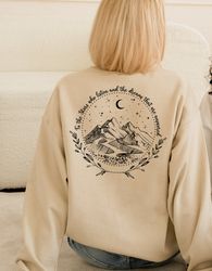 women's aesthetic sweatshirt, velaris shirt, trendy words on back hoodie, night court shirt, bookish best friend gift, b