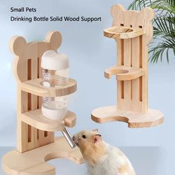 wooden small pets water bottle holder - auto dispenser for guinea pigs & chinchillas