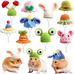 cute handmade knitted hat: hamster decoration & toy - small pet accessories