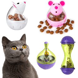 interactive cat food toy: tumbler ball feeder for cats - leak-proof & fun treat dispenser