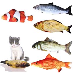 20cm battery-free cat toy fish with cotton inside for interactive play