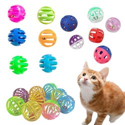 interactive colorful cat toys: lightweight bell balls for playful kittens