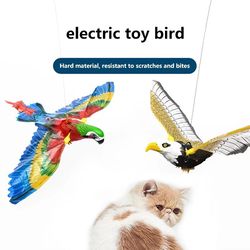 electric hanging eagle toy: interactive simulation for cats - bird flying fun with teaser stick, scratch rope for kitten