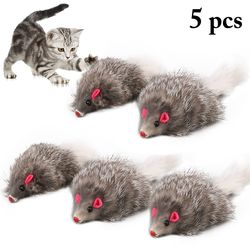 soft plush cat toys set: 5 interactive mice for fun training games & pet entertainment