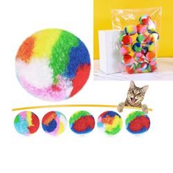 20-piece plush ball cat toys set: interactive, soft, and mute for training and teeth cleaning – fun colors for pet enter