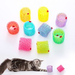 colorful interactive cat spring toy: coil spiral springs pet product for cats - kitten accessories