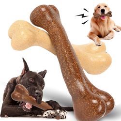 indestructible dog chew toy bone: bite-resistant molar stick for puppy teething - small, medium, large sizes - natural s