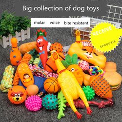 interactive dog toy set: balls, bones, ropes & plushies for small to large breeds