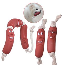 interactive puppy chew toys: funny sausage-shaped dog toys for training & dental health (1/3pcs)