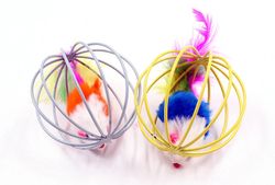 colorful cat toy stick with feather wand & bell – pet teaser toy