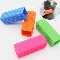 silicone dog hair remover brush: pet supplies