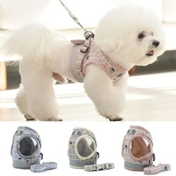 reflective mesh dog harness & leash set for small pets