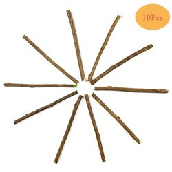 natural catnip cat toy: 10pcs matatabi sticks for pet dental care & play