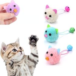 interactive plush mouse head cat toy with bell - top pet product