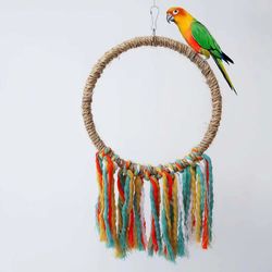 premium cotton rope parrot toys: swing, climb, chew & perch - bird cage accessories