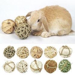 hand-woven straw ball toy: ideal for rabbits, hamsters, guinea pigs, and small pets