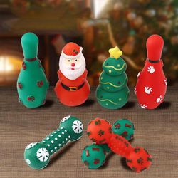 christmas themed puppy chew toys for indoor fun - squeaky teething toys for dogs