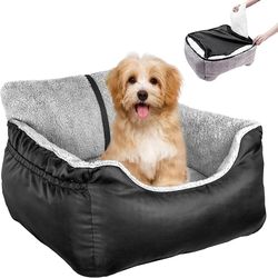 large medium dog car seat | washable booster & detachable bed | travel carrier