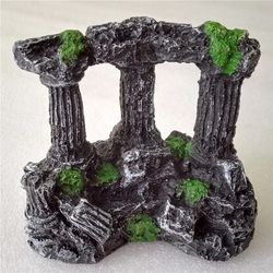 square rome stone pillars resin manual decoration for aquariums