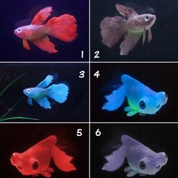 silicone luminous hippocampus aquarium ornament: underwater sea horse fish decor