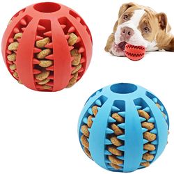 durable dog ball toys: interactive chew toy for small dogs - rubber tooth-cleaning ball for puppy dental care and pet en